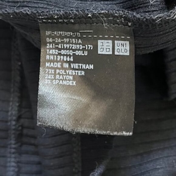 🧡3/15 Uniqlo Ribbed Crew Neck Half-Sleeve Top Navy Women's L - Picture 5 of 5